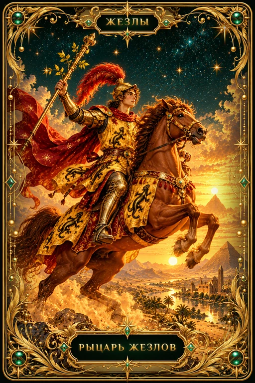 Карта Таро Рыцарь Жезлов